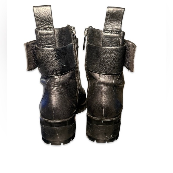 KARL LAGERFELD PARIS PAYSON JEWELED STRAP BLOCK HEEL COMBAT Boots BLACK 8,5 - Picture 4 of 9